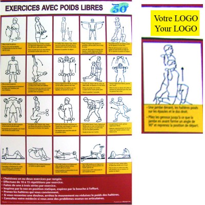 Wall Chart : Exercices with free weights